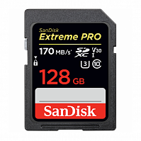  Карта памяти SanDisk Extreme Pro SDXC UHS-I Class 3 V30 170/90 MB/s 128GB